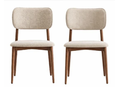 Esstischstühle Set Moderner Stil Beige Holzgestell Elegantes Design
