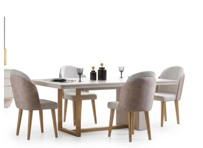 Esstisch Moderner Stil Beige Farbe Geräumiger Tisch Verfeinerter Stil