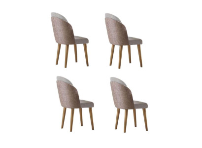 Esstischstühle Set Moderner Stil Beige Elegantes Design Holzrahmen