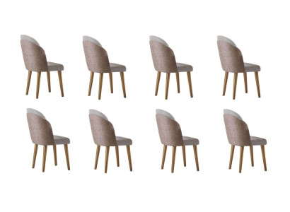 Esstischstühle Set Moderner Stil Beige Holzgestell Elegantes Design