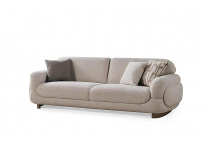 Sofa 3-Sitzer Weiß Farbe Moderner Stil Holzrahmen Weiche Armlehne Neu