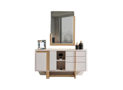 Kommode Moderner Stil Beige Farbe Holzrahmen Minimalistisches Design