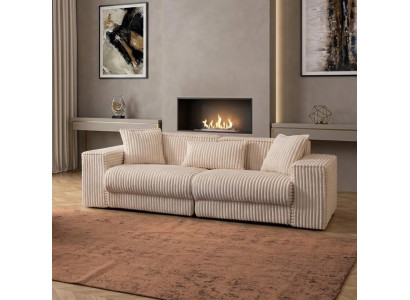 Zweisitzer Sofa Moderner Stil Weiß Holzgestell Komfortabel Entspannend