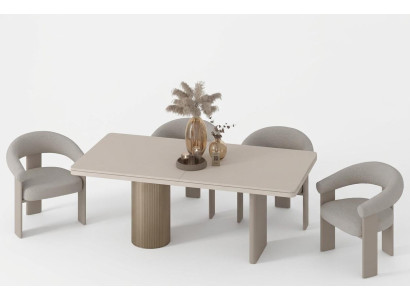 Esstisch Moderner Stil Beige Farbe Minimalistisches Design Holzrahmen