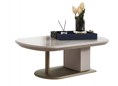 Couchtisch Moderner Stil Hellbraune Farbe Glasfläche Rechteckig Neu