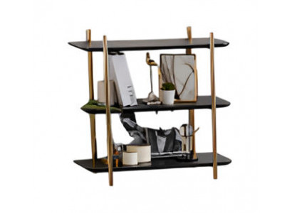 Design Regal Schwarz Gold Metall – Modernes Standregal