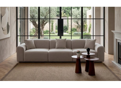 Wohnzimmer Sofa Moderner Stil Beige Lang Entspannend Komfortabel