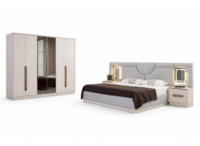 Schlafzimmer Set Bett Nachttische Kleiderschrank Schminktisch stilvolle Möbel
