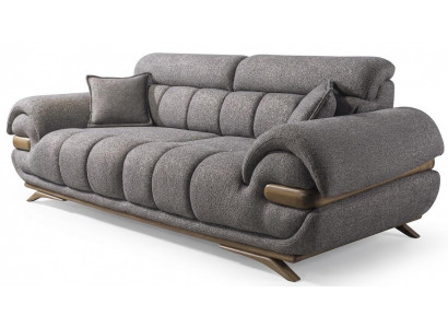 2 Sitzer Sofa Stoffbezug Holzgestell mittlere Festigkeit Kissen Neu