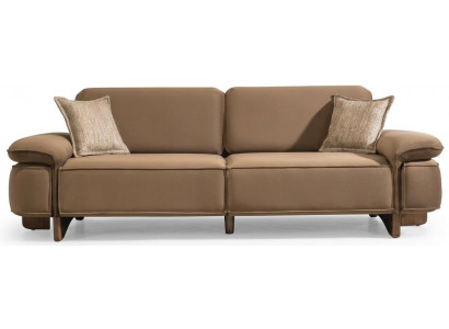 3 Sitzer Sofa Stoffbezug Holzgestell mittlere Festigkeit Kissen Neu