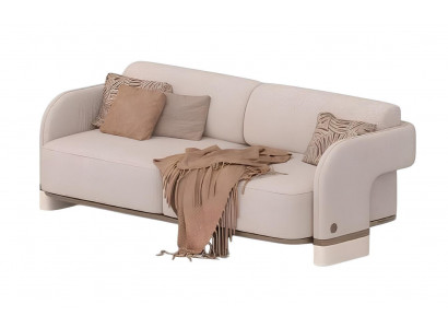 3-Sitzer Sofa Moderner Stil Beige Weiche Polsterung Elegantes Design