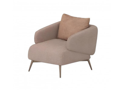 Sessel Modernes Design Beigefarbene Polsterung Minimalistischer Stil