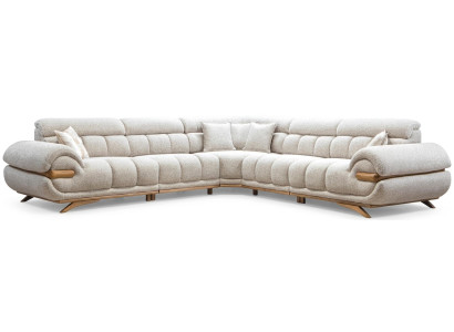 Ecksofa Sofa Sessel Stoffbezug Holzrahmen Mittlere Härte Modern Neu