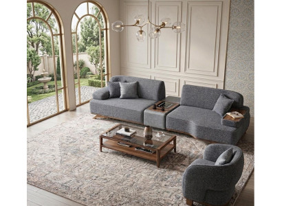 4 Sitzer Sofa Beleuchtungsmodul Sessel Holzgestell mittlerer Härtegrad