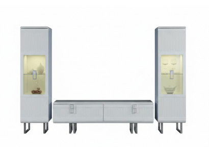 Elegantes 3-teiliges Wohnzimmer-Set mit TV-Lowboard und 2 Vitrinen