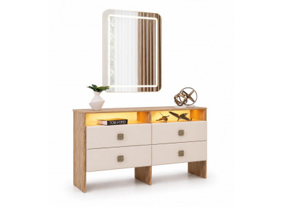 Schminktisch Kommode mit Spiegel und Licht Modernes Design stilvolle Möbel