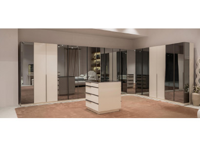 Ankleidezimmer Set Modulares Schranksystem Kommode Beige Moderner Stil