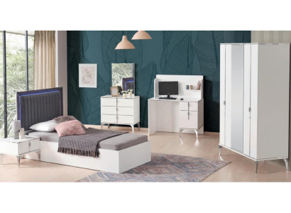 Jugendzimmer-Set 5-tlg. – elegantes Bett, Schrank, Tisch & Schreibtisch