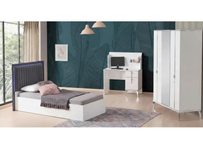 Jugendzimmer-Set 3-tlg. – Bett, Kleiderschrank & Schreibtisch elegant