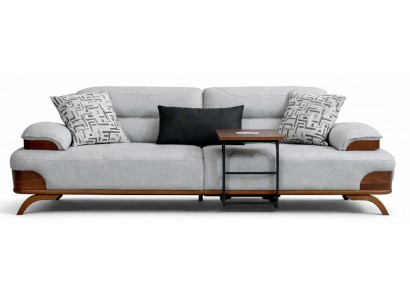 3-Sitzer sofa Textilien Grau Kissen Modern Einbautisch Komfortabel Neu