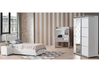 Elegantes 4-teiliges Jugendzimmer-Set mit Bett und Stauraum