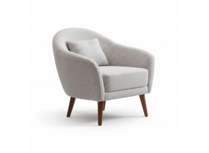 Sessel Modern Beige Luxus Elegant Design Loungesessel Polstersessel