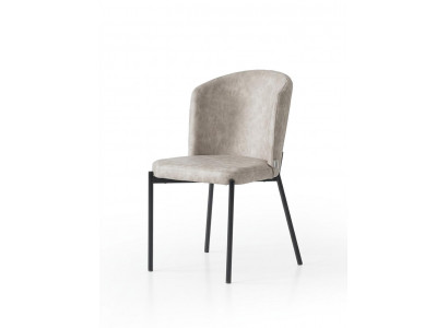 Stuhl Beige Bequem Weich Stoff Metall Modern Stil Komfortabel