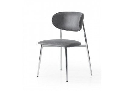 Stuhl Grau Bequem Weich Stoff Metalloptik Modern Stabil Hochwertig