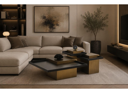 Modern Couchtische Wohnzimmer Komfort Elegant Neu Quadratisch Metall