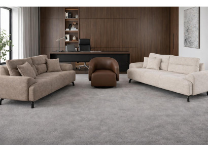 2x 3 Sitzer Sofa Sessel Wohnzimmer neu praktisch Stil modern Farbe braun