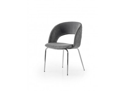 Stuhl Grau Bequem Weich Stoff Metall Modern Komfortabel Stilvoll