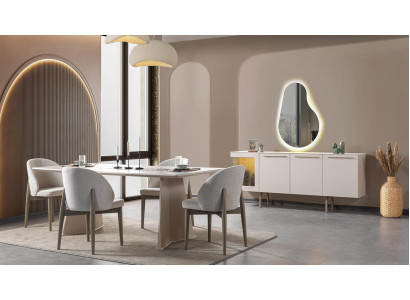 Esstisch 4x Stühle Console Esszimmer Stil modern Farbe weiß praktisch neu