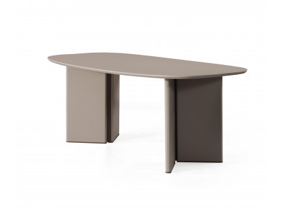 Ovaler Esstisch Modernen Stil Beige Eleganter Tisch Geraden Linien