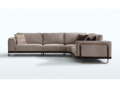 Ecksofa L-Form Modern Braun Minimalistisch Komfortabel Modular Neu