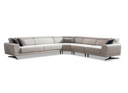 Ecksofa L-Form Modern Grau Minimalistisch Komfortabel Modular Neu