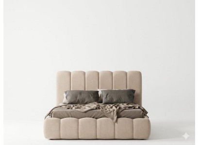 Doppelbett weich bequem groß beige moderner Stil neu