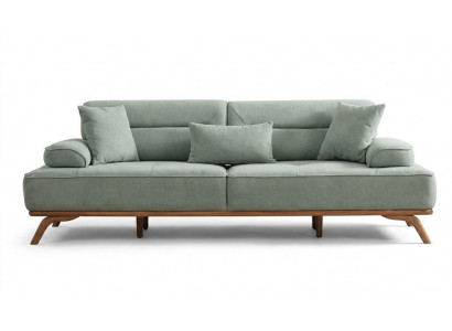 3Sitzer sofa Stoff Kissen Grün Modern Elegant Ergonomische Rückenlehne