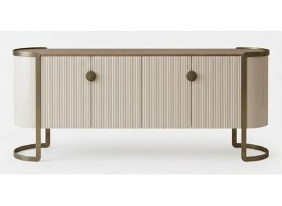 Beigefarbene Anrichte Luxuriöse Kommode aus Holz Sideboards Wohnzimmermöbel