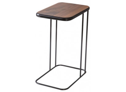 Couchtisch Modern Beistelltisch Rechteckig Holz Metall Schwarz Braun