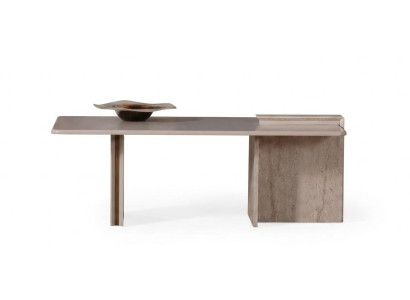 Luxus Couchtisch Beige Marmor Optik Schreibtisch Design Wohnzimmer