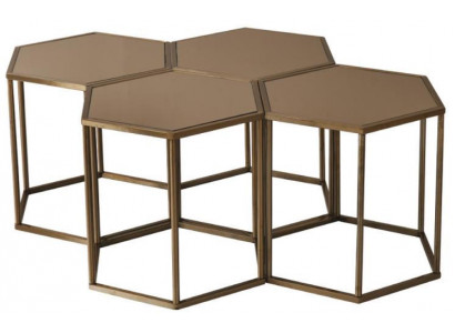 Couchtische Luxus Beistelltische Wohnzimmer Braun Neu Modern Metall