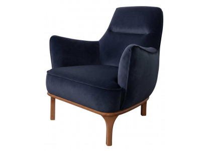 Sessel Modern Kissen Dunkelblau Gemütlich Elegant Hohe Rückenlehne Neu