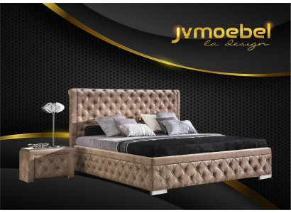 Bett 2x Nachttisch 3 tlg. Schlafzimmer Set Design Möbel Modern Luxus Betten Neu