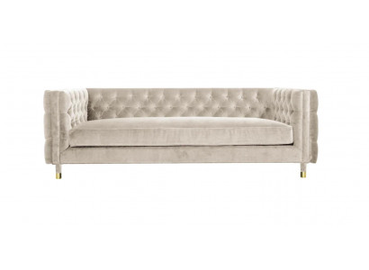 Beige Möbel 4 sitzer Neu Chesterfield Sofa Samt XXL Big Textil Stoff Couchen Neu