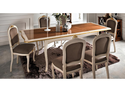 Set Tisch + 6 Stühle Komplette Klassisches Esszimmer Essgarnitur Möbel Barock