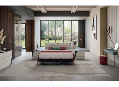 Bett Möbel Doppelbett Naturholz Schlafzimmer Möbel Design Betten Italien Luxus