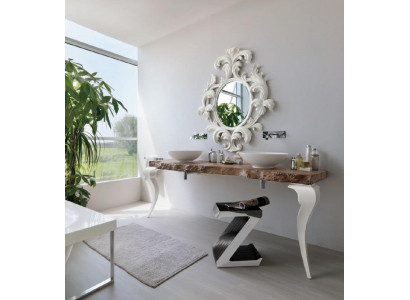 Rund Spiegel Klassischer Design Wandspiegel runder Wandspiegel neu weiß Italien
