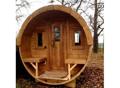 Gartensauna Naturfasssauna Saunafass Saunatonne Wellnessfass Fasshütte