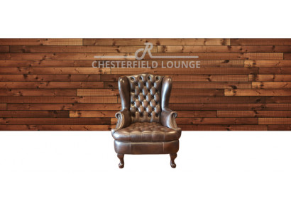 Chesterfield Ohrensessel Sessel Polster Fernseh Couch Büro 100% Echtes Leder