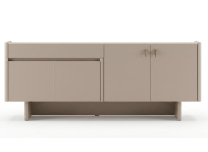 Esszimmer Set Esstisch 4x Stühle Sideboard Spiegel Modern Beige Fein